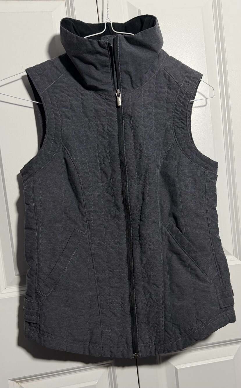Columbia Women's Gray Quilted Full Zip Insulated Performance Outdoor Vest Small